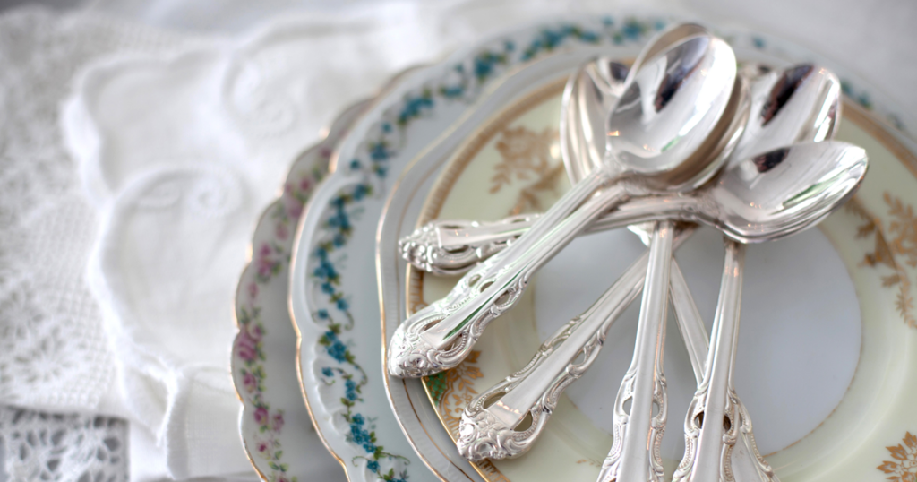 antique dishes and tableware